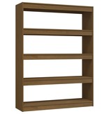 vidaXL Boekenkast/kamerscherm 100x30x135,5 cm grenenhout honingbruin