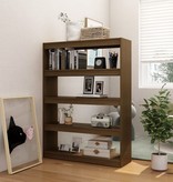 vidaXL Boekenkast/kamerscherm 100x30x135,5 cm grenenhout honingbruin