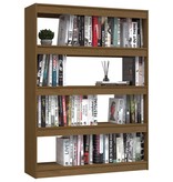 vidaXL Boekenkast/kamerscherm 100x30x135,5 cm grenenhout honingbruin