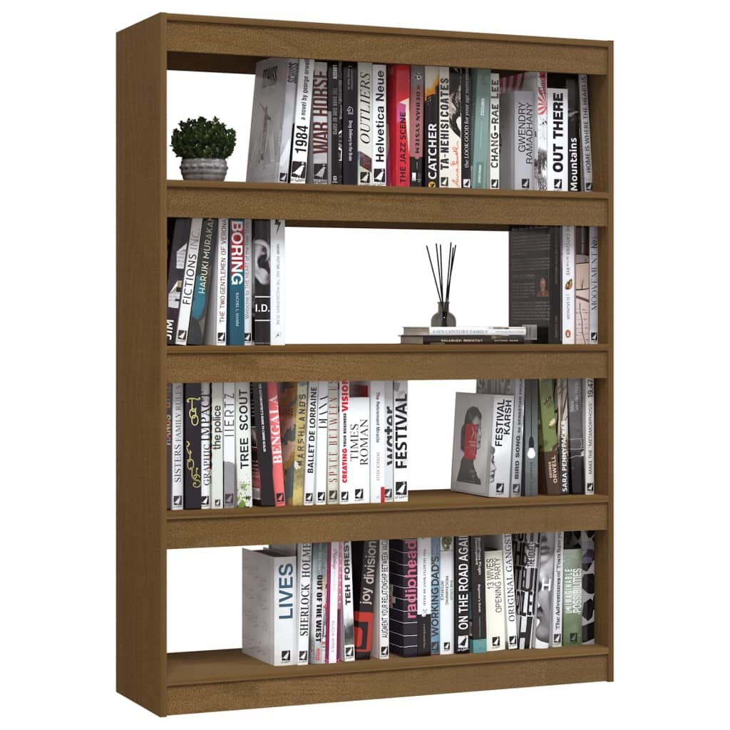 vidaXL Boekenkast/kamerscherm 100x30x135,5 cm grenenhout honingbruin