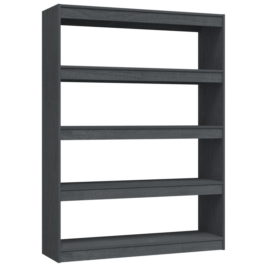 vidaXL Boekenkast/kamerscherm 100x30x135,5 cm massief grenenhout grijs