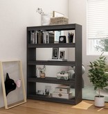 vidaXL Boekenkast/kamerscherm 100x30x135,5 cm massief grenenhout grijs