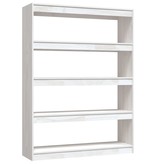 vidaXL Boekenkast/kamerscherm 100x30x135,5 cm massief grenenhout wit