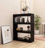 VidaXL Boekenkast/kamerscherm 100x30x103 cm massief grenenhout zwart