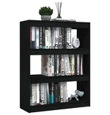 VidaXL Boekenkast/kamerscherm 100x30x103 cm massief grenenhout zwart