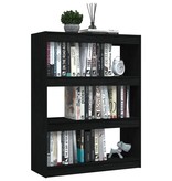 vidaXL Boekenkast/kamerscherm 100x30x103 cm massief grenenhout zwart