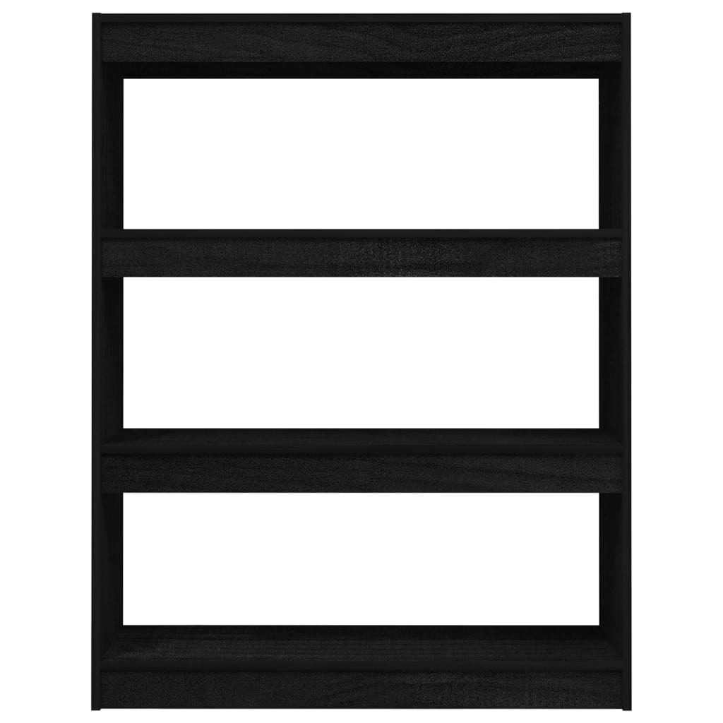 VidaXL Boekenkast/kamerscherm 100x30x103 cm massief grenenhout zwart