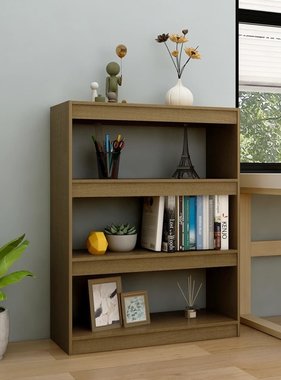 vidaXL Boekenkast/kamerscherm 100x30x103 cm grenenhout honingbruin