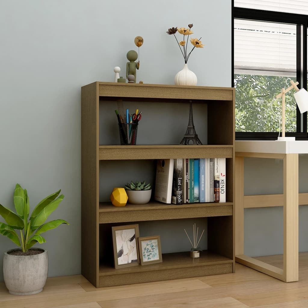 vidaXL Boekenkast/kamerscherm 100x30x103 cm grenenhout honingbruin