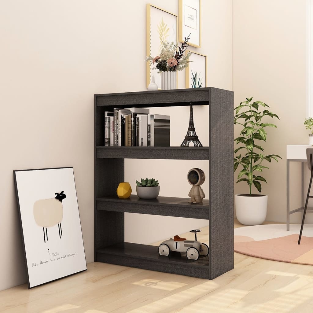 VidaXL Boekenkast/kamerscherm 100x30x103 cm massief grenenhout grijs