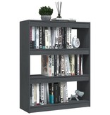 VidaXL Boekenkast/kamerscherm 100x30x103 cm massief grenenhout grijs