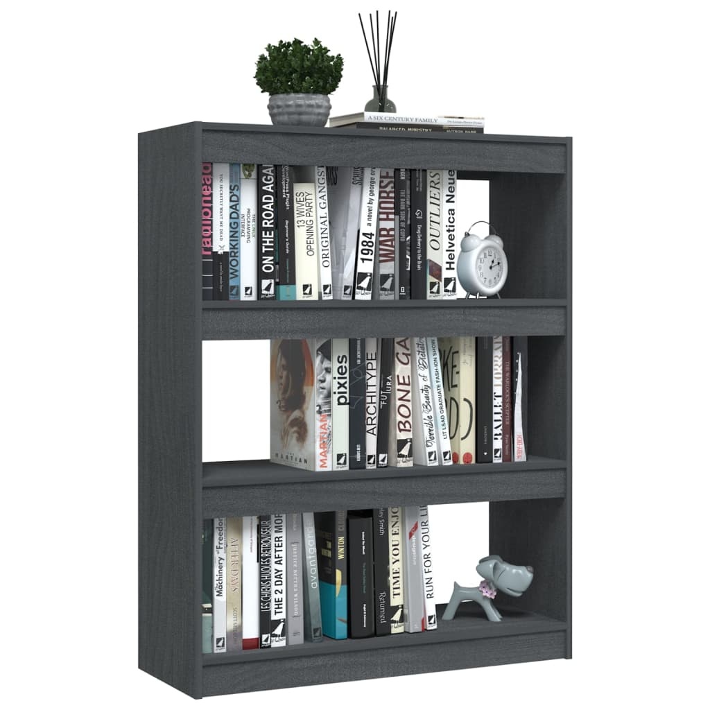 VidaXL Boekenkast/kamerscherm 100x30x103 cm massief grenenhout grijs