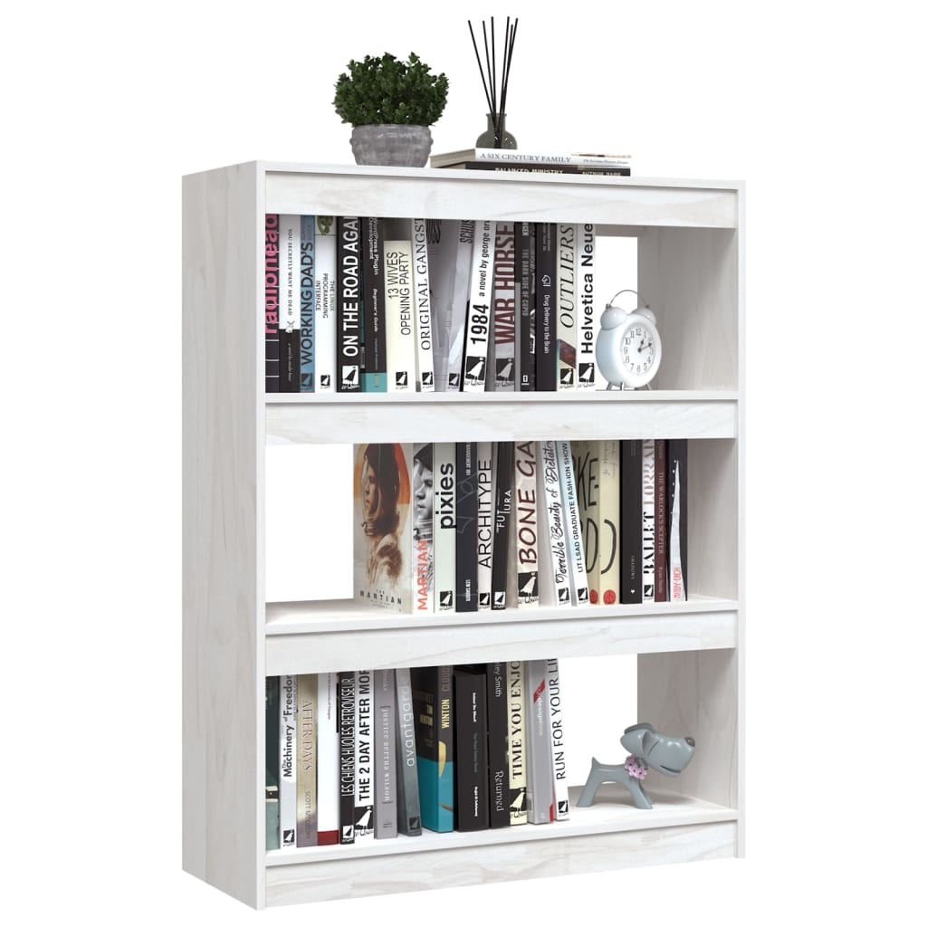 VidaXL Boekenkast/kamerscherm 100x30x103 cm massief grenenhout wit