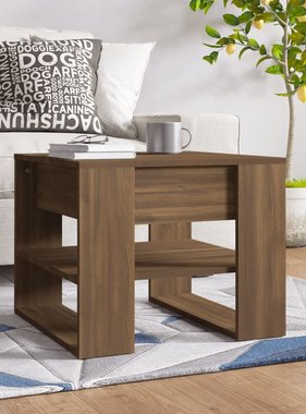VidaXL Salontafel 55,5x55x45 cm bewerkt hout bruineikenkleurig