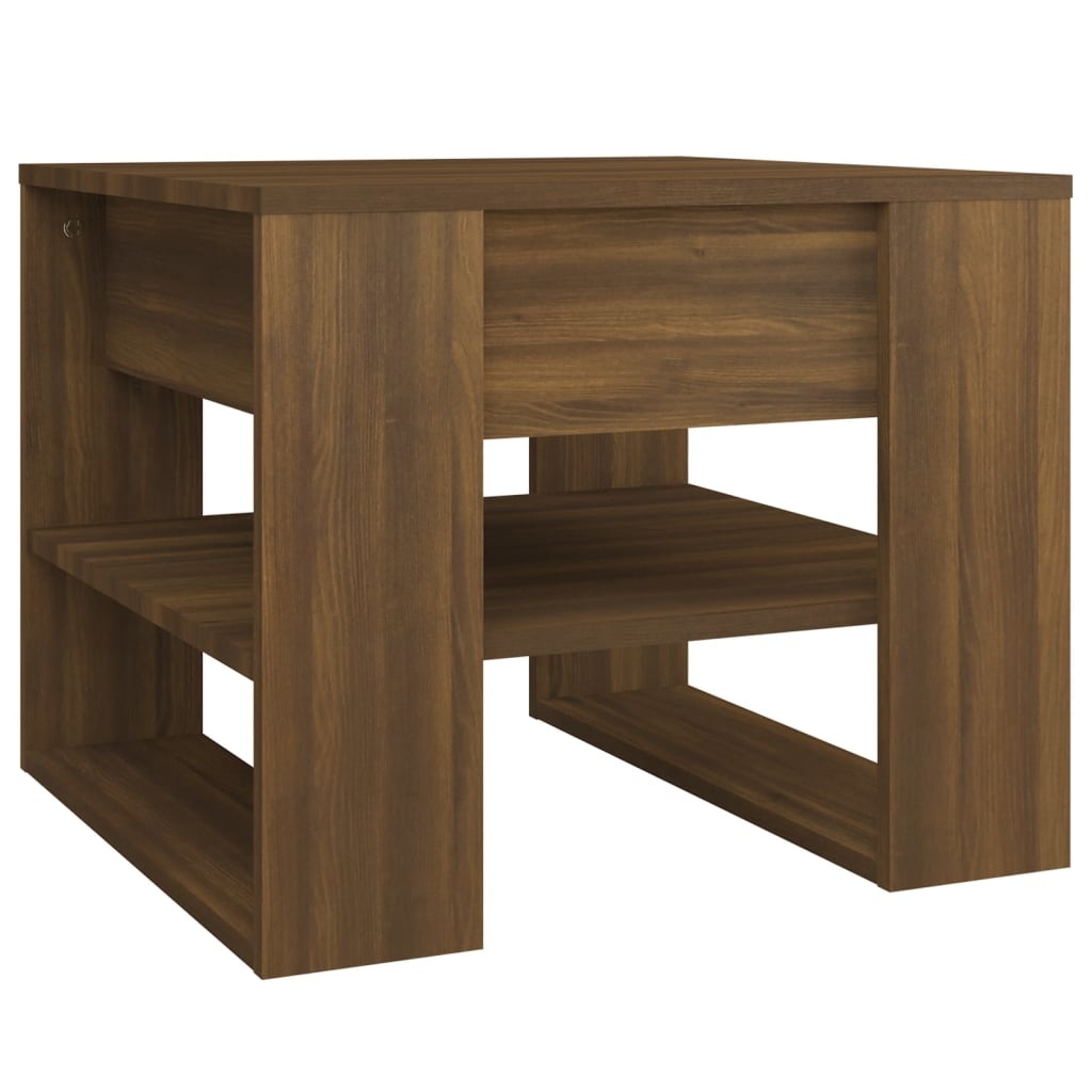 VidaXL Salontafel 55,5x55x45 cm bewerkt hout bruineikenkleurig