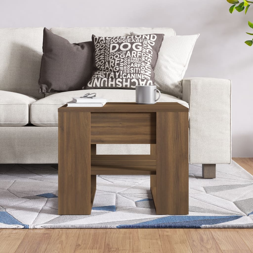 VidaXL Salontafel 55,5x55x45 cm bewerkt hout bruineikenkleurig