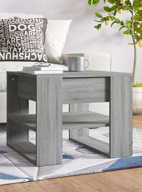 VidaXL Salontafel 55,5x55x45 cm bewerkt hout grijs sonoma eikenkleurig