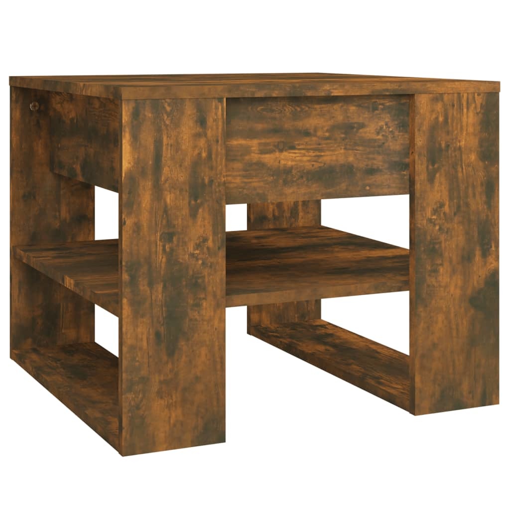 VidaXL Salontafel 55,5x55x45 cm bewerkt hout gerookt eikenkleurig