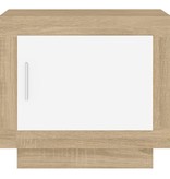 VidaXL Salontafel 51x50x45 cm bewerkt hout wit en sonoma eikenkleurig