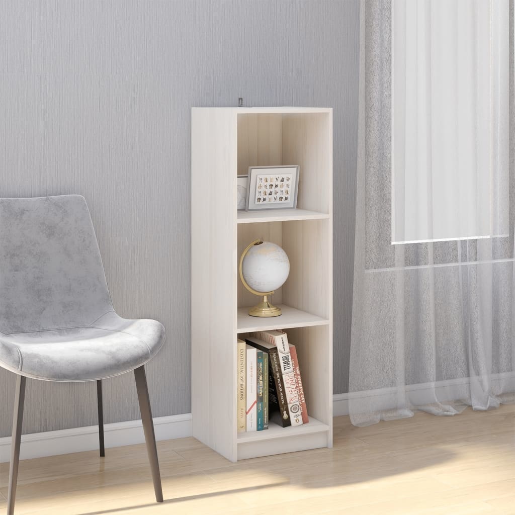 vidaXL Boekenkast/kamerscherm 36x33x110 cm massief grenenhout wit