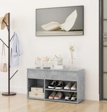 VidaXL Schoenenbank 80x30x45 cm spaanplaat betongrijs