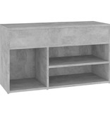 VidaXL Schoenenbank 80x30x45 cm spaanplaat betongrijs