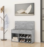 VidaXL Schoenenbank 80x30x45 cm spaanplaat betongrijs