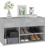 VidaXL Schoenenbank 80x30x45 cm spaanplaat betongrijs