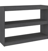 vidaXL Boekenkast/kamerscherm 100x30x71,5 cm grenenhout grijs