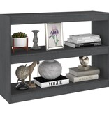 vidaXL Boekenkast/kamerscherm 100x30x71,5 cm grenenhout grijs