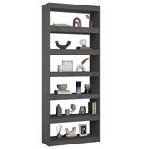 vidaXL Boekenkast/kamerscherm 80x30x199,5 cm massief grenenhout grijs