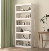 vidaXL Boekenkast/kamerscherm 80x30x199,5 cm massief grenenhout wit