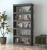 vidaXL Boekenkast/kamerscherm 80x30x167,4 cm massief grenenhout grijs