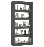 vidaXL Boekenkast/kamerscherm 80x30x167,4 cm massief grenenhout grijs