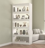 vidaXL Boekenkast/kamerscherm 80x30x167,4 cm massief grenenhout wit