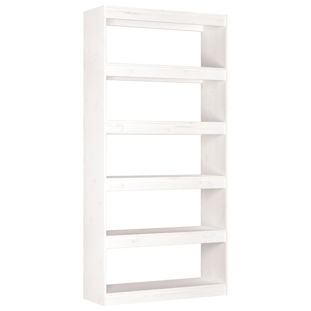 vidaXL Boekenkast/kamerscherm 80x30x167,4 cm massief grenenhout wit