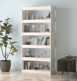 vidaXL Boekenkast/kamerscherm 80x30x167,4 cm massief grenenhout wit