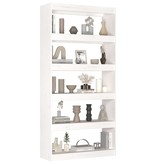 vidaXL Boekenkast/kamerscherm 80x30x167,4 cm massief grenenhout wit