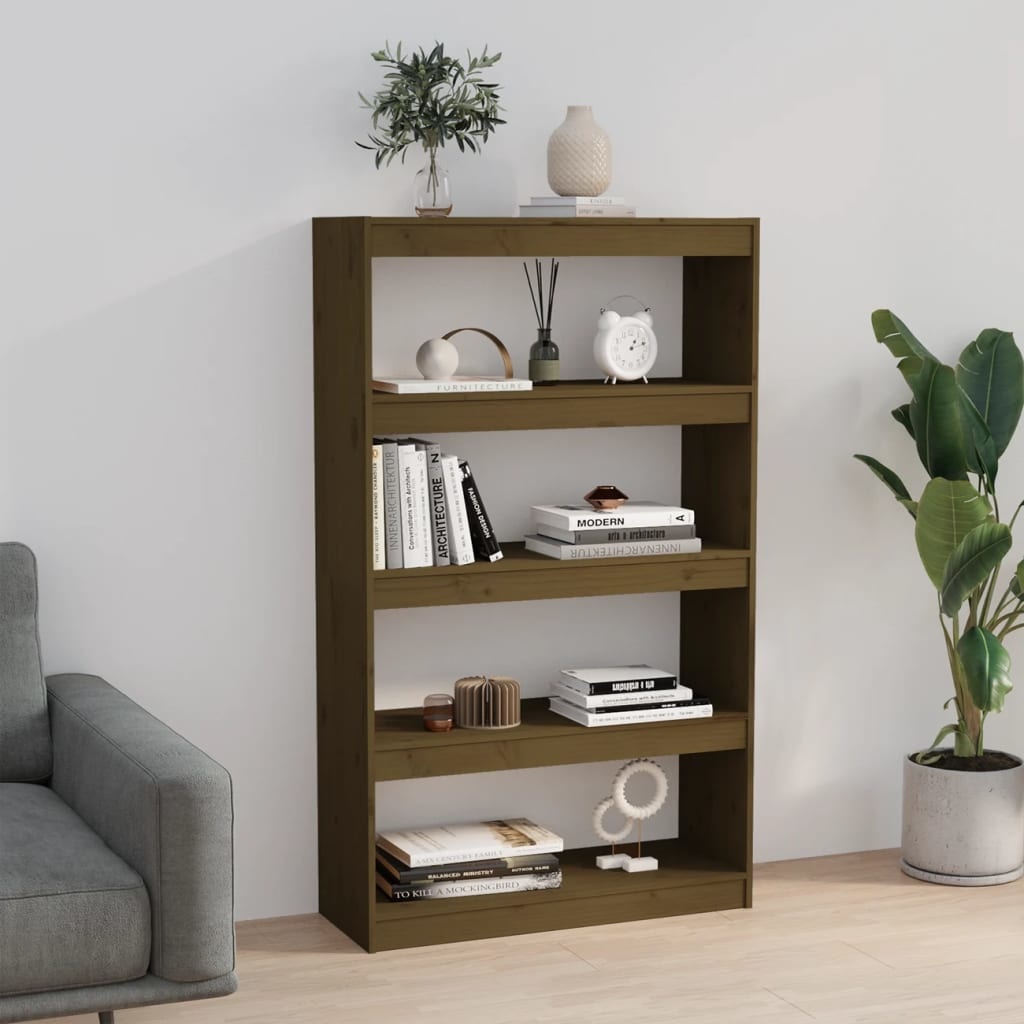 vidaXL Boekenkast/kamerscherm 80x30x135,5 cm grenenhout honingbruin