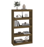 vidaXL Boekenkast/kamerscherm 80x30x135,5 cm grenenhout honingbruin