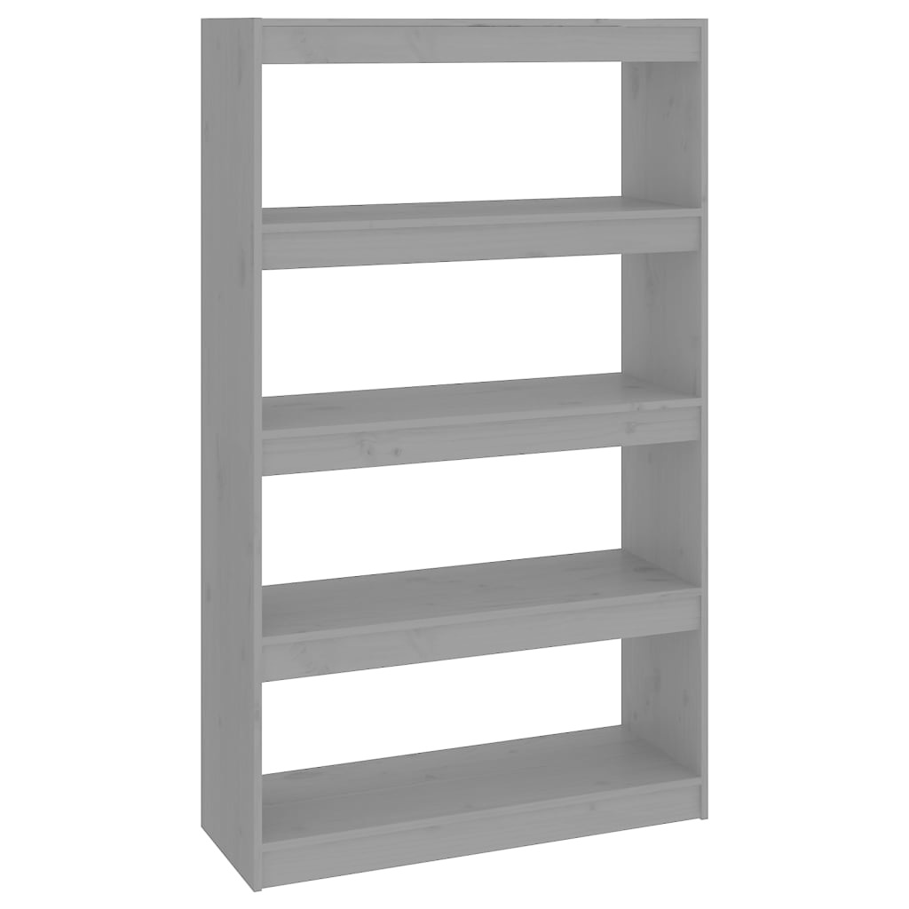 vidaXL Boekenkast/kamerscherm 80x30x135,5 cm massief grenenhout grijs