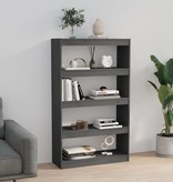 vidaXL Boekenkast/kamerscherm 80x30x135,5 cm massief grenenhout grijs