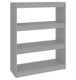 VidaXL Boekenkast/kamerscherm 80x30x103,5 cm massief grenenhout grijs