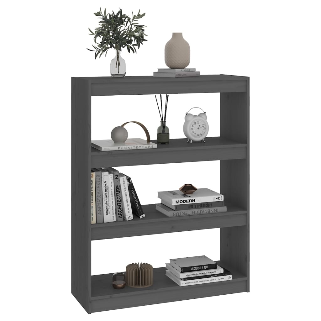 VidaXL Boekenkast/kamerscherm 80x30x103,5 cm massief grenenhout grijs