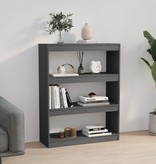VidaXL Boekenkast/kamerscherm 80x30x103,5 cm massief grenenhout grijs