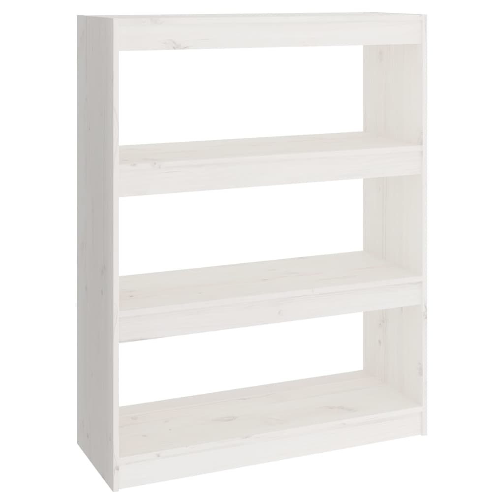 vidaXL Boekenkast/kamerscherm 80x30x103,5 cm massief grenenhout wit