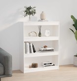 vidaXL Boekenkast/kamerscherm 80x30x103,5 cm massief grenenhout wit