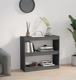 vidaXL Boekenkast/kamerscherm 80x30x71,5 cm massief grenenhout grijs