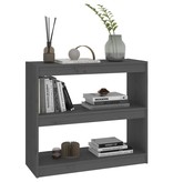 vidaXL Boekenkast/kamerscherm 80x30x71,5 cm massief grenenhout grijs