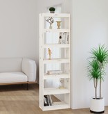 vidaXL Boekenkast/kamerscherm 60x30x199,5 cm massief grenenhout wit